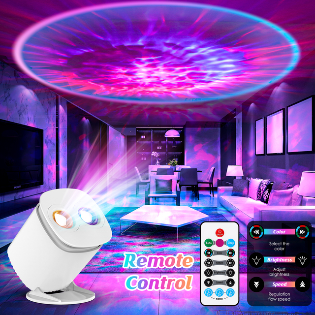 Mini LED Nebula Projector Night Light Pocket- Sized Galaxy Lamp Remote Control Auto Sleep Mode for Home Theater Friend's Gift