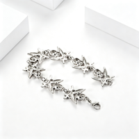 Bracelet pour homme en acier inoxydable, style mode punk gothique, avec breloques pirate, crâne, croix et épée, pour cadeau de fête, commande en gros