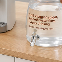 1 Galon Jug Plastik PET untuk Teh dan Infus Buah, Dispenser Minuman dengan Keran, Wadah Jus untuk Rumah, Kantor, dan Pesta