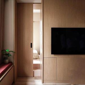 Gỗ rắn phân vùng cửa ma vô hình trượt Barn Door cho nội thất trackless nhà bếp & Phòng ngủ phân vùng - Product Image 4