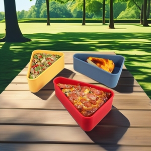 2025 tái sử dụng Silicone gấp ráp bánh Pizza Lát Hộp 5-Khay mở rộng lưu trữ container Mỹ bao bì nhà sử dụng - Product Image 4