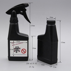 Botella vacía de plástico HDPE, pulverizador de gatillo negro de 250ml, con dos pegatinas en cada lado - Product Image 4