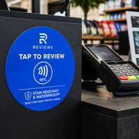 Pegatina NFC de Acrílico Personalizada con Recopilación de Reseñas para Redes Sociales para Tiendas