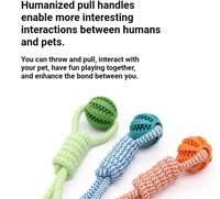 Jouet en corde durable pour chien avec balle en caoutchouc, nettoyage des dents, jeu interactif de tir à la corde