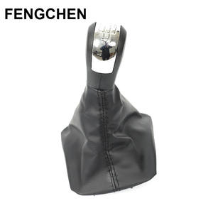 Fengchen – couvercle de pommeau de levier de vitesse en cuir, pour Skoda Octavia, Transmission manuelle, 5 ou 6 vitesses - Product Image 4