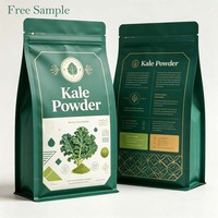 Sachet Doypack Personnalisé Réutilisable de Qualité Alimentaire avec Fermeture Éclair, Barrière Anti-Humidité Légère pour le Stockage de Poudre de Kale Vert