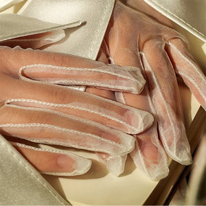 HZM-60450 femmes accessoires de mariage fée mariée blanc <span class=keywords><strong>gants</strong></span> courts Tulle Satin ruban arc mariées <span class=keywords><strong>demoiselle</strong></span> <span class=keywords><strong>d</strong></span>'<span class=keywords><strong>honneur</strong></span> doigt poignet <span class=keywords><strong>gants</strong></span> - Product Image 5