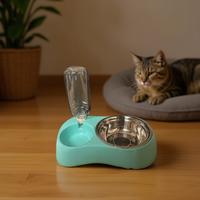 Fontaine à eau ronde en plastique solide avec base antidérapante et commande manuelle pour usage intérieur et grands bols pour chats