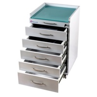Armoire mobile à 5 tiroirs Anteeth avec plateau en verre trempé, mobilier de salon, mobilier de clinique, mobilier de laboratoire, armoire dentaire