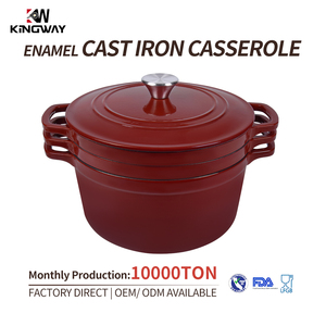 Ensemble de 4 casseroles empilables <span class=keywords><strong>en</strong></span> <span class=keywords><strong>fonte</strong></span> émaillée 3-<span class=keywords><strong>en</strong></span>-1, type faitout - Product Image 1