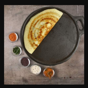 Cast Pentole di Ferro Roti Dosa Tawa, PreSeasoned 11 Pollici, Nero - Product Image 2