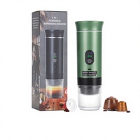 Taşınabilir 3'ü 1 Arada Espresso Kahve Makinesi Akıllı Ekranlı Kendinden Isıtmalı Kablosuz Seyahat Kampı İçin Taşınabilir Kahve Makinesi Kapsül Kahve