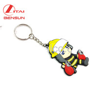 Porte-clés en PVC souple personnalisé, cadeau promotionnel OEM, porte-clés en caoutchouc 3D, porte-clés en PVC pour pompiers