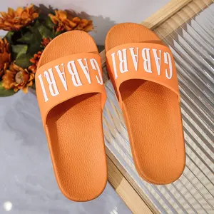 Hellosprot工厂新到货2024定制标志橙色单带滑动拖鞋质量好