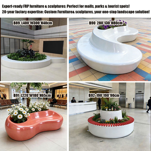 Banc d'arbre en PRV J008 <span class=keywords><strong>de</strong></span> fabrication directe, siège d'arbre intégré personnalisé, léger et résistant aux intempéries, mobilier <span class=keywords><strong>de</strong></span> place publique pour aéroport - Product Image 2