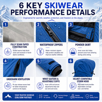 Vêtements de ski respirants de haute qualité personnalisés pour l'extérieur, vêtements de ski imperméables pour l'extérieur, vêtements de ski isolés thermiquement pour femmes