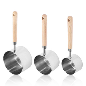 Cuillère à café de cuisine en acier inoxydable Syh1214 avec manche en bois, ensemble de tasses et cuillères – Vente en gros - Product Image 2