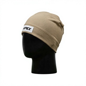 Men's Beige <b>Beanie</b> Hat Knit Cuffed Winter Cap Unisex Streetwear <b>Skull</b> Cap Custom Logo Wholesale Fashion Accessory - Product Image 1