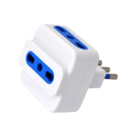 Adaptateur italien Prise 10A 3 prises 10/16A Bipasso avec dispositif de protection contre les surcharges