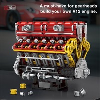 Zhenbrick 33017v12, Bloques de Construcción de Motor de Cilindros, Modelo Mecánico, Personalizable, Juego de Bloques de Construcción MOC