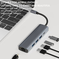 Adaptador multipuerto 5 en 1 USB C Hub con puertos HDMI 3 USB3.0 PD100W para productos de portátiles MacBook en stock