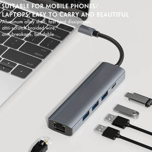 Adaptateur multiport Hub USB C 5 en 1 avec ports HDMI 3 USB3.0 PD100W pour produits d'<span class=keywords><strong>ordinateur</strong></span> <span class=keywords><strong>portable</strong></span> MacBook en stock - Product Image 2