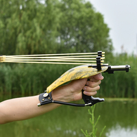 PIAOYU Lanceur Spécial de Pêche Haute Précision Puissant Outil de Tir Automatique Amusant pour Extérieur Pliable en Acier avec Élastiques pour la Chasse