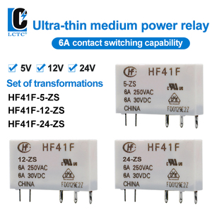 Relé de Alta Frecuencia LCTC 5V <span class=keywords><strong>12V</strong></span> 24V 41F-5-ZS 41F-12-ZS 41F-24-ZS, Relé de Potencia Tipo Delgado de 5 Pines y 6A - Product Image 2