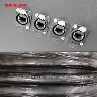 Câble Ethernet Ethercon Cat 6 enroulable 4/8 canaux 30/50/80m pour scène audio, avec blindage et connecteurs RJ45 LAN