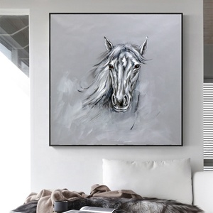 Pittura a mano a olio di cavallo dipinto a mano colore animale astratto <span class=keywords><strong>su</strong></span> <span class=keywords><strong>tela</strong></span> personalizzata per la decorazione della parete del soggiorno - Product Image 1