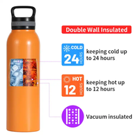 Botella de agua deportiva de acero inoxidable de doble pared de 18oz con logotipo personalizado Frasco isotérmico con certificación ISO para uso en oficina