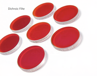 D25.4mm Anti-Green Red Dichroic Filter HR470-590nm HT620-700nm Optical Glass Optical Coating China Origin for Laser Equipment