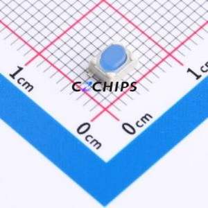 HX 3x4x2.5PA-B 160gf Tactile Switch SMD-4P,4.2x3.35mm Switch Single Pole Single Throw Oval Button 1.6N Vertical Mount - Product Image 1