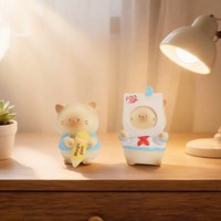 Figurine mystère de collection en boîte surprise, chat écolier en résine, figurine mignonne, animal kawaii, ornement de bureau, cadeau, vente en gros, personnalisable