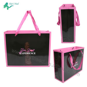 ถุงช้อปปิ้งหรูหราปรับแต่งได้พร้อมโลโก้ ถุงกระดาษหูหิ้วริบบิ้นพิมพ์ลาย รีไซเคิล ใช้ซ้ำได้ - Product Image 4