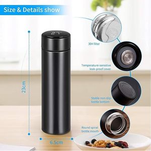 Inteligente Termo Digital 500ml Stainless Steel LED Smart Temperature Display Thermal Flask Cup Water Bottle With <b>Tea</b> Strainer - Product Image 4