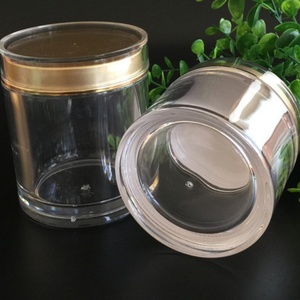100ml Transparent Cosmetics Container Amber Brown <b>Glass</b> <b>Jars</b> with Black Plastic <b>Lids</b> - Product Image 3