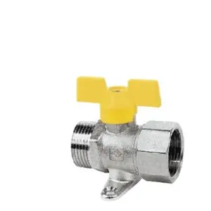 Nickel Plated Brass Gas Ball Valve with Basement(Male x Female)