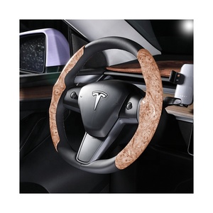 Est-cubiertas de cuero para volante de coche, accesorios de interior de gamuza de lujo para Tesla modelo 3 y, venta al por mayor - Product Image 6