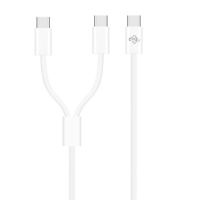 Câble USB tressé en nylon tendance 2-en-1 USB-C vers USB-C/8 broches 60W/27W 3A à charge rapide pour iPhone Samsung Huawei