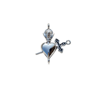 Pendentif en alliage « Flèche traversant le cœur » en or blanc KC, composants de bijoux DIY pour la fabrication de boucles d'oreilles GJ330 - Product Image 5