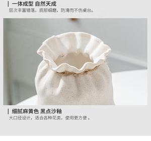 Jarrón de Cerámica Nórdico Moderno en Forma de Saco, Ecológico, Hecho a Mano, Decoración para Mesa de Salón, Hogar, con Cuerda para Flores Artificiales - Product Image 6