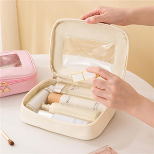 Bolsa de almacenamiento de cosméticos portátil de gran capacidad con ventana transparente, estuche de viaje para artículos de tocador, maquillaje, salón de belleza, dormitorio, baño - Product Image 2