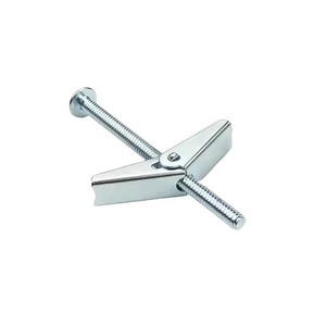 Anclajes de pared huecos de acero al carbono galvanizado, tornillo de anclaje de palanca de resorte, tornillo avellanado de cabeza plana, capacidad de 50 lb, extraíble - Product Image 1