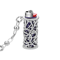 Étui à briquet Moissanite Thorn Encase en or blanc et argent sterling 925, personnalisé, bijoux hip-hop pour rappeurs, cadeau pour hommes et femmes