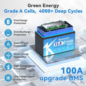 EU Srock V 135Ah حزمة ليثيوم أيون فوسفات 12 فولت 135Ah بطارية LifePo4 ذكية لتخزين الطاقة مع سن أزرق - Product Image 4