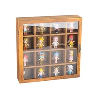 Boîte présentoir murale pour enfants, jouet de poupée en bois avec couvercle en verre, 1 pièce