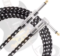 Cable de guitarra TRS de 6,35mm con reducción de ruido, línea de conexión trenzada macho a macho para altavoces, instrumentos musicales, guitarra eléctrica