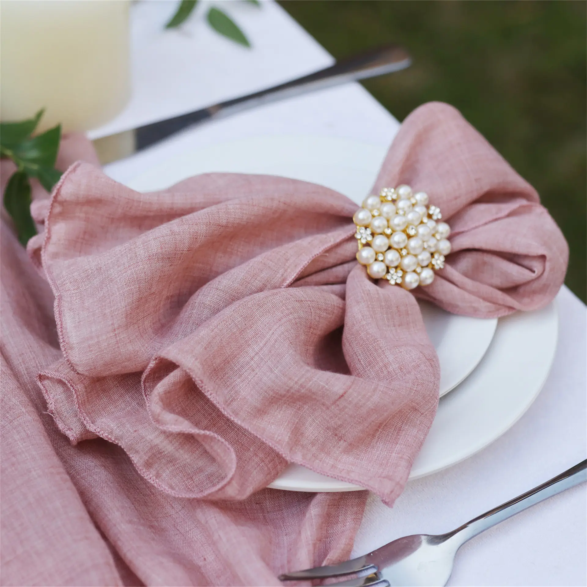 Katoenen Tafelkleed Servetten Met Franjes Delicate Handgemaakte Stoffen Servetten Voor Diners Feesten Bruiloften