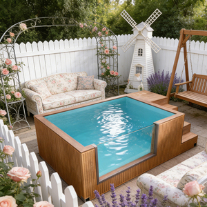 Kit de Piscina - Piscina Rectangular de Fibra de Vidrio/FRP, Ecológica, Resistente a los Rayos UV, con Sofá para Adultos - Product Image 4